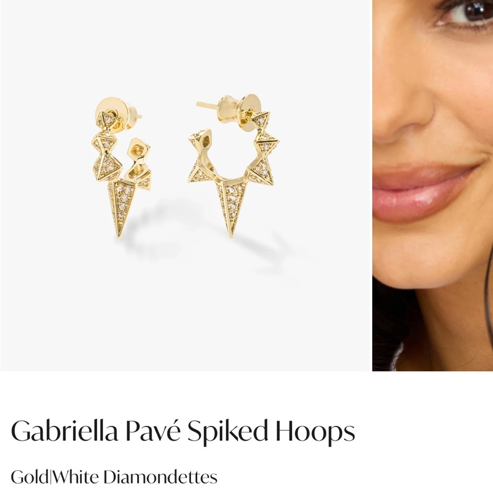NWT Melinda Maria Gabriella Pavé Spiked Hoops